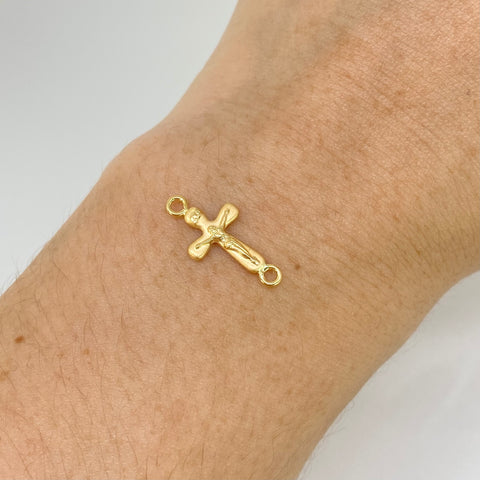 Herraje Cruz Oro amarillo 18k 0,4 Gr / 1,9 Cm †