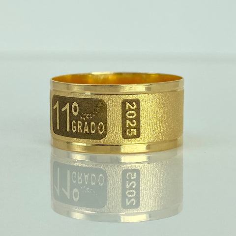Anillo Argolla Diamantada PROM 11° Oro amarillo 18k / Talla 9 1/2 / 3,07 Gr *