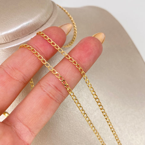Cadena ● Cubana Oro amarillo 18k 3,08 Gr / 2,4 mm / 60 Cm †
