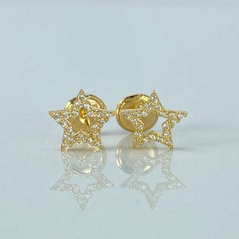 Topos Estrella Circones Blancos Oro amarillo 0,8 Gr / 7,6 mm *