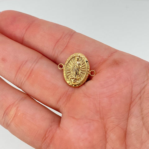 Herraje Virgen Guadalupe Oro amarillo 18k 1,02 Gr / 1,7 Cm *