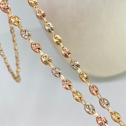 Cadena GC Diamantada Tres oros 18k 11,25 Gr / 3,8 mm / 60 Cm *