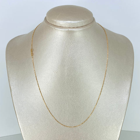 Cadena ● Palito Bolita Oro amarillo 18k +3 / 1,52 Gr / 0,7 mm / 45 Cm †