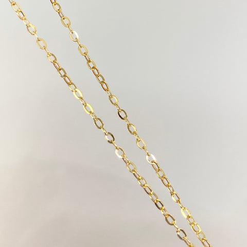 Set Cadena ● Aro Seguido + Dije Trebol Oro amarillo 18k 1,22 Gr / 1,4 mm / 45 Cm *