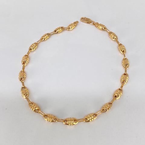 Pulso Rustico Eslabones Diamantados Oro amarillo 2,90 Gr / 4 mm / 21 Cm