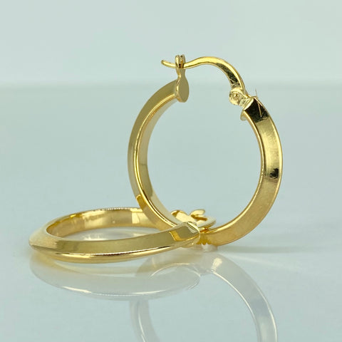 Candongas Lisas Triangulares Oro amarillo 18k 2,1 Gr / 2,6 Cm