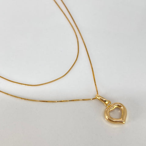 Set Cadena Veneciana + Dije Silueta Corazón Oro amarillo 18k 1,37 Gr / 0,5 mm / 50 Cm †