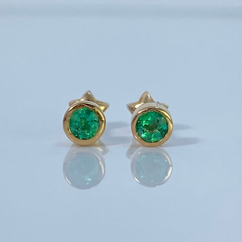 Topos Bisel Circulo / 30 Pts Esme Oro amarillo 18k 1,11 Gr / 4,5 mm  *