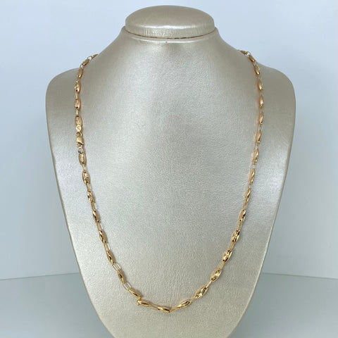 Cadena Rustica Eslabones Diamantados Oro amarillo 14,08 Gr / 4,5 mm / 60 Cm