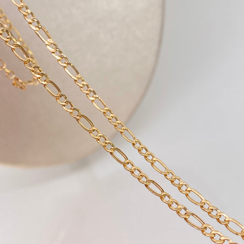 Cadena ● Tres Por Uno 3x1 Oro amarillo 18k 1,95 Gr / 2,5 mm / 45 Cm *