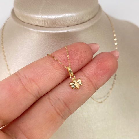 Set Cadena ● Crispeta + Dije Abeja Oro amarillo 18k 0,7 Gr / 1 mm / 50 Cm *