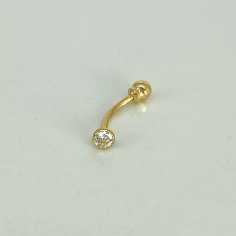 Piercing Circon Blanco Bola / Oro Amarillo 18k (Joya) / 0,31gr / 3,2mm / (Oreja)