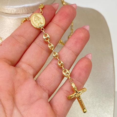 Rosario Virgen Milagrosa GC  Oro amarillo 18k 11,1 Gr / 5 mm / 65 Cm *