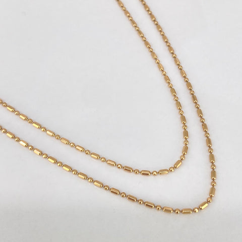 Cadena ● Palito Bolita Oro amarillo 18k +3 / 2,8 Gr / 1,1 mm / 45 Cm †