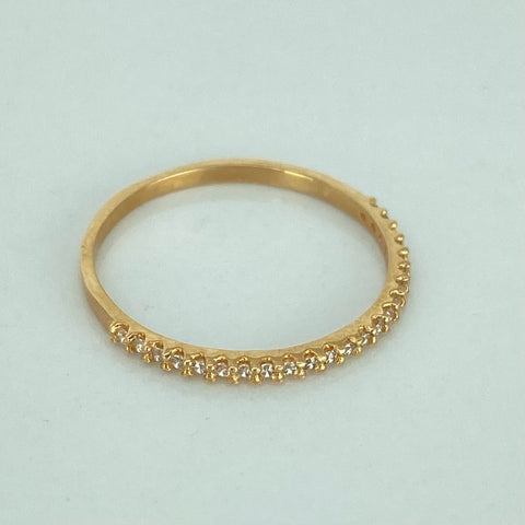 Anillo Churumbela Circones Blancos Oro amarillo 18k / Talla 7 / 1,08 Gr
