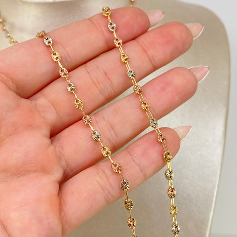 Cadena GC Diamantada Tres oros 18k 7,66 Gr / 3,3 mm / 60 Cm *