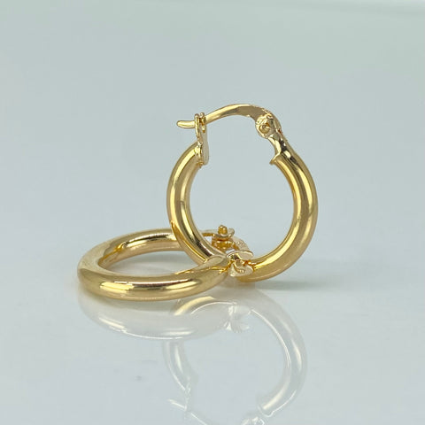 Candongas Lisas Oro amarillo 18k 1,25 Gr / 1,7 Cm  *