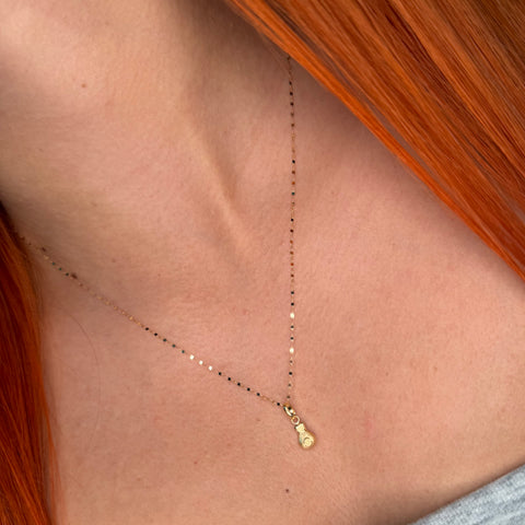Set Cadena  Crispeta + Dije Bolsa Dinero Oro amarillo 18k +1 / 0,7 Gr / 1 mm / 50 Cm *
