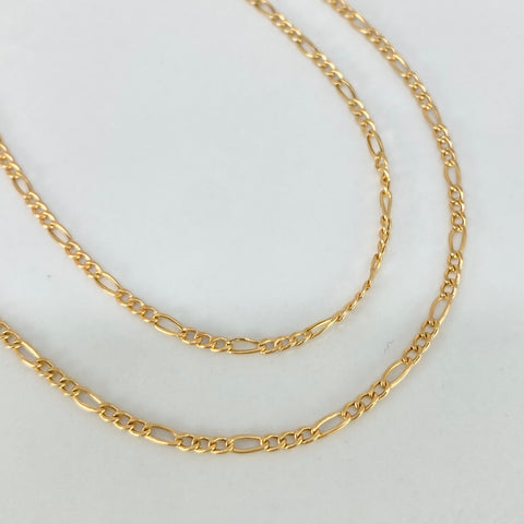 Cadena ● Tres Por Uno 3x1 Oro amarillo 18k 1,35 Gr / 1,8 mm / 45 Cm