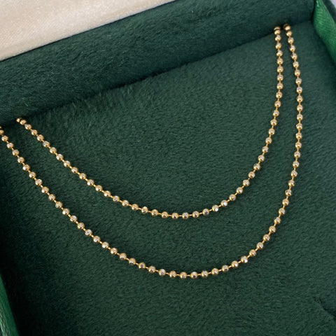 Cadena ● Mini Militar Oro amarillo 18k +3 / 4,53 Gr / 1,4 mm / 50 Cm *