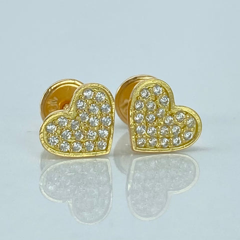 Topos Corazon Circones Blancos Oro amarillo 1,05 Gr / 8 mm