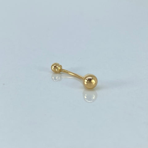 Piercing Bolas Lisas  / Oro Amarillo 18k (Joya) / 4mm / 0,4gr / 2cm / (Ombligo)