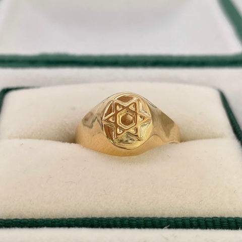 Anillo Estrella De David Oro amarillo 18k / Talla 6 / 1,30 Gr