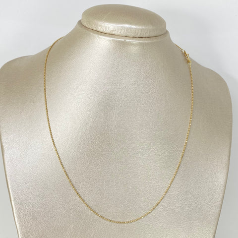 Cadena ● Mini Militar Diamantada Oro amarillo 18k +3 / 2 Gr / 1 mm / 45 Cm