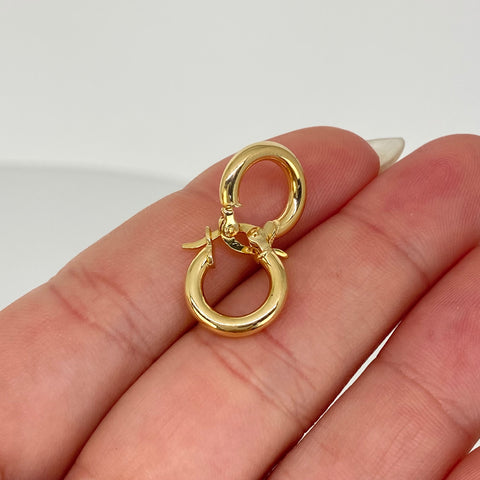 Candongas Lisas Oro amarillo 18k 1,05 Gr / 1,4 Cm