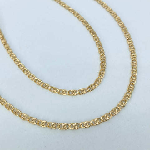 Cadena ● Escalera Plana Oro amarillo 18k 4,7 Gr / 2,6 mm / 60 Cm *