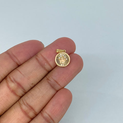 Dije Corona RX Circones Blancos Oro amarillo 1,65 Gr / 2 Cm
