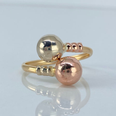 Anillo Tu y Yo  Tres oros / Talla 8 1/2 / 1,97 Gr / 8 mm †