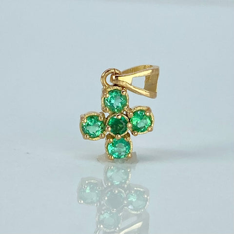 Dije Cruz Esmeraldas 30PTS Oro amarillo 1 Gr / 1,5 Cm †