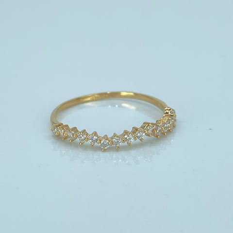 Anillo Churumbela Circones Blancos Oro amarillo 18k / Talla 7 / 1 Gr †