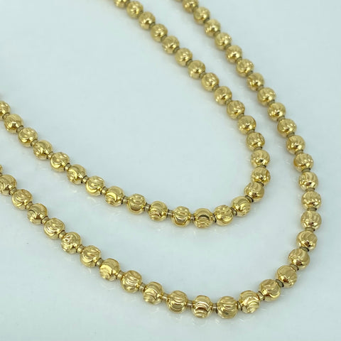 Cadena Militar Diamantada Oro amarillo 18k +1 / 27,85 Gr / 3,8 mm / 73 Cm *