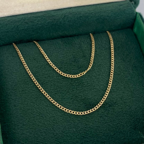 Cadena ● Mini Cubana Oro amarillo 18k 1,69 Gr / 1,5 mm / 50 Cm *