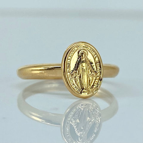 Anillo Virgen Milagrosa Oro amarillo 18k / Talla 6 3/4 / 1,1 Gr *