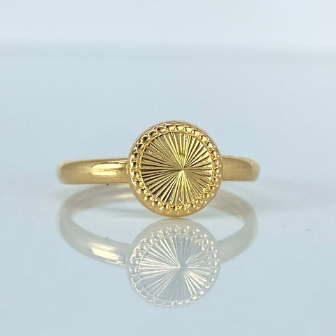 Anillo Circulo Diamantado Oro amarillo 18k / Talla 7 3/4 / 1,22 Gr †