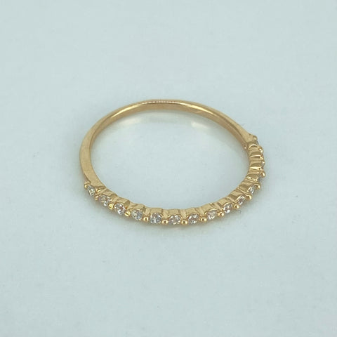 Anillo Churumbela Circones Blancos Oro amarillo 18k / Talla 6 / 1,05 Gr *
