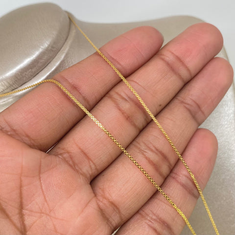 Set Cadena ● China + Dije Cruz Circones Verdes Oro amarillo 18k 2,7 Gr / 1 mm / 50 Cm †