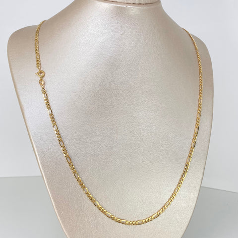 Cadena ● Tres Por Uno 3x1 Oro amarillo 18k 6,18 Gr / 3,3 mm / 60 Cm *