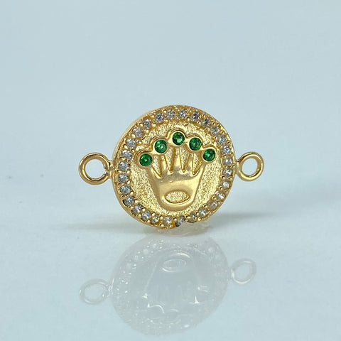 Herraje Corona RX Circones Blancos Verdes Oro amarillo 18k 1,8 Gr / 1,9 Cm *