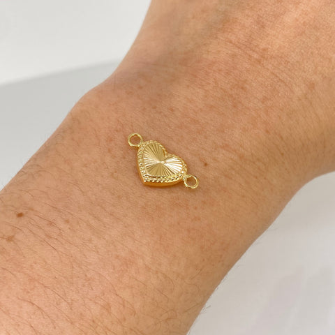 Herraje Corazon Diamantado Oro amarillo 0,56 Gr / 1,8 Cm *