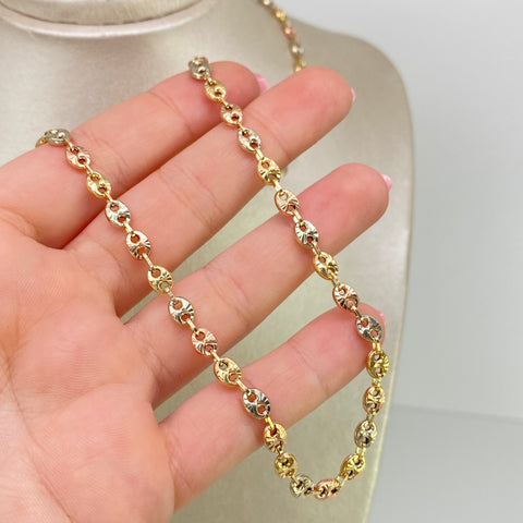 Cadena GC Diamantada Tres oros 18k 12,70 Gr / 4,3 mm / 60 Cm