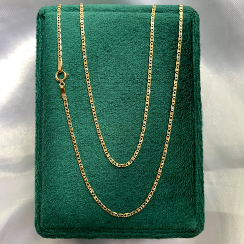 Cadena Italy Plana Diamantada Tres oros 18k 1,58 Gr / 1,2 mm / 50 Cm *