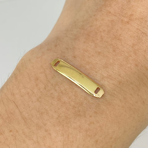 Herraje Placa Rectangular Oro amarillo 18k 0,33 Gr / 2,1 Cm