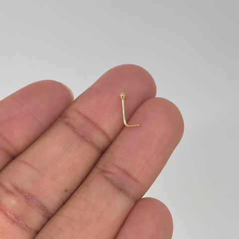 Piercing Bola Lisa  / Oro Amarillo 18k (Joya) / 1.8mm / 0,14gr / 1cm / (Nariz)