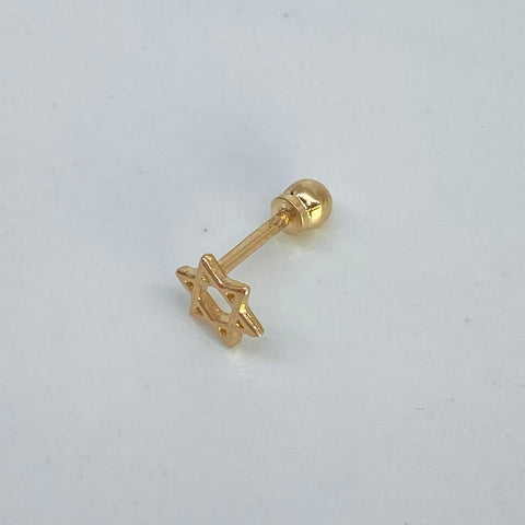Piercing Estrella De David / Oro Amarillo 18k (Joya) / 0,38 gr / 1,2 cm / (Oreja) *