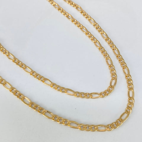 Cadena ● Tres Por Uno 3x1 Oro amarillo 18k 6,18 Gr / 3,3 mm / 60 Cm *
