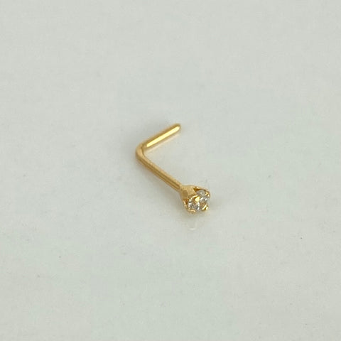 Piercing Circon Blanco / Oro Amarillo 18k (Joya) / 0,12gr / 2,5mm / (Nariz)